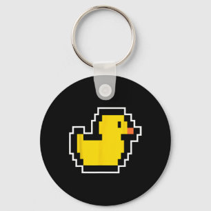 Pixel Little Duck 80s Video Game Halloween Costume Keychain