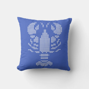 Pixel Lobster Emblem Mosaic Throw Pillow