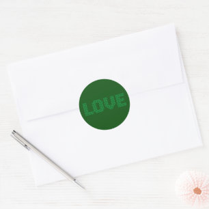 Pixel 'Love' Wedding Classic Round Sticker