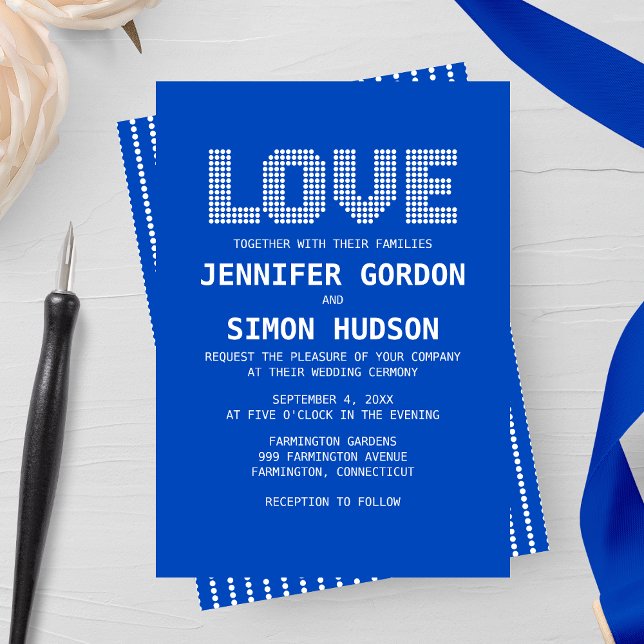 Pixel 'Love' Wedding Invitation (Creator Uploaded)