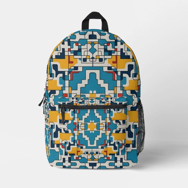 "Pixel Mosaic Printed Backpack (Front)