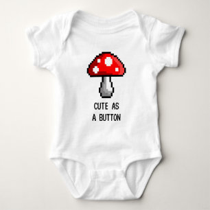Pixel Mushroom Baby Bodysuit