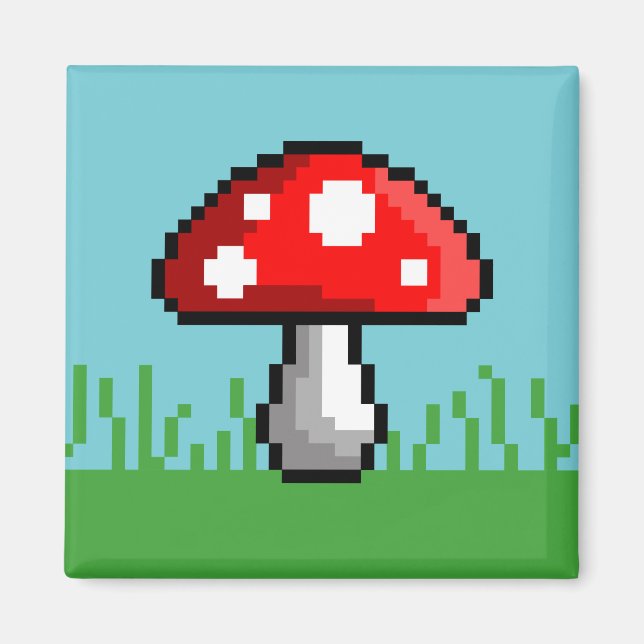 Pixel Mushroom Magnet (Devant)