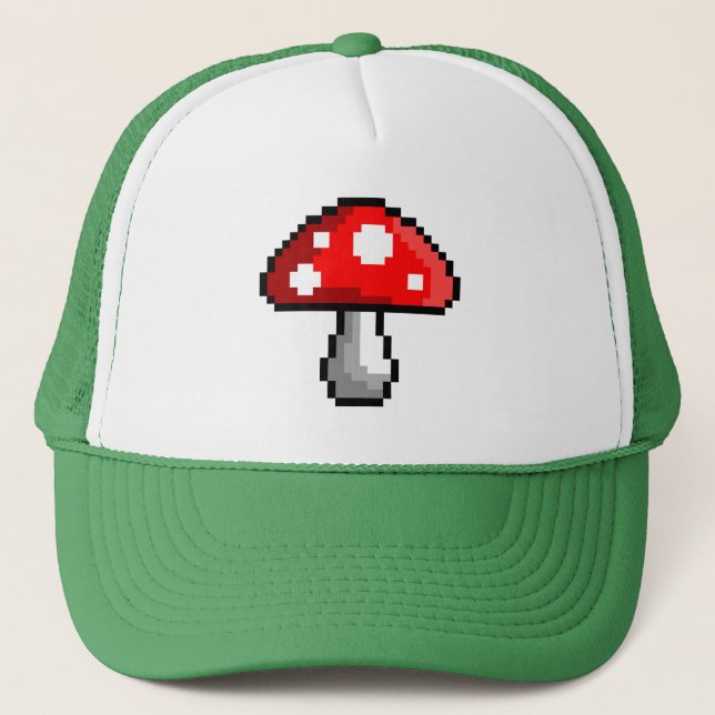 Pixel Mushroom Trucker Hat (Front)