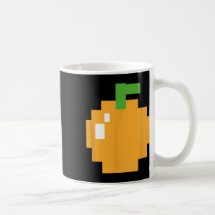 Pixel Orange 80s Retro Arcade Video Game Halloween Coffee Mug