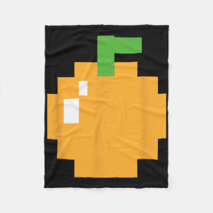 Pixel Orange 80s Retro Arcade Video Game Halloween Fleece Blanket