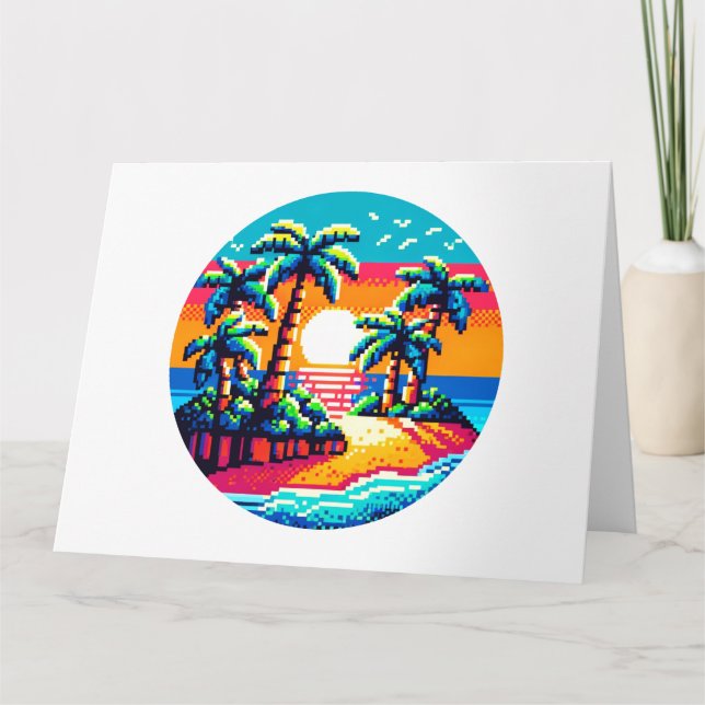 Pixel Palms: Tropical Serenity Card (Front)