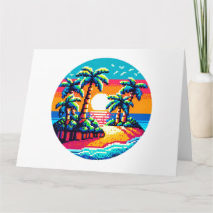 Pixel Palms: Tropical Serenity Card