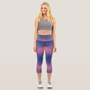 Pixel Pattern 09.BBLK.w Pink BG Capri Leggings