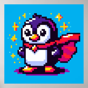 Pixel Penguin Hero: Retro Adventure Poster