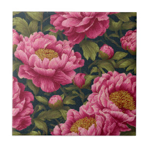 Pixel Peonies Roses Carreaux En Céramique Pour Acc