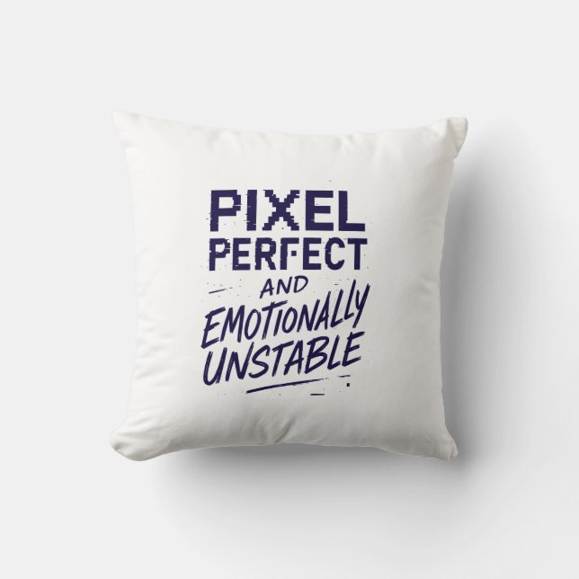 Pixel Perfect Throw Pillow (Front)