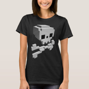 Pixel Pirate  Skull & Crossbones  Jolly Roger T-Shirt