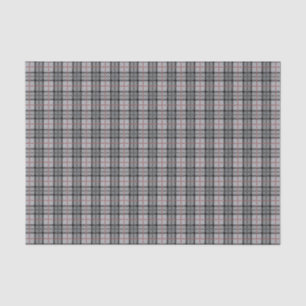 Pixel Plaid in Grey with Red Stripe Tissue Paper