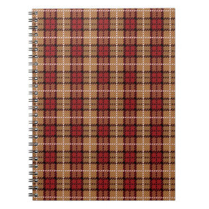 Pixel Plaid in Red and Gold Notebook