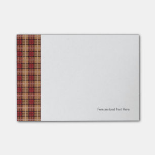 Pixel Plaid in Red and Gold Post-it Notes