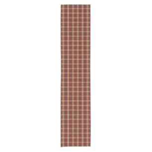 Pixel Plaid in Red and Gold Short Table Runner