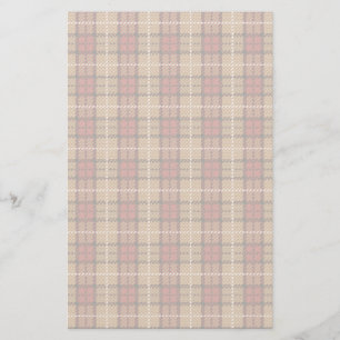 Pixel Plaid in Red and Gold Stationery