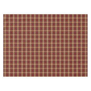 Pixel Plaid in Red and Gold Tablecloth