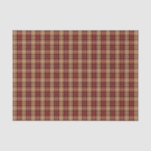 Pixel Plaid in Red and Gold Tissue Paper
