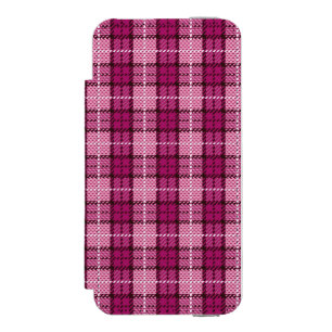 Pixel Plaid_Magenta-Black Incipio Watson™ iPhone 5 Wallet Case