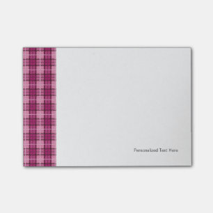 Pixel Plaid_Magenta-Black Post-it Notes
