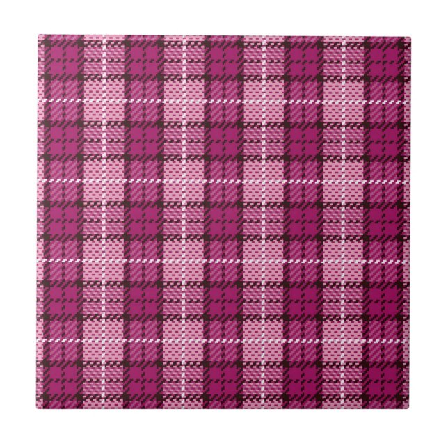 Pixel Plaid_Magenta-Black Tile (Front)