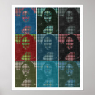 Pixel popart: Da Vinci's Mona Lisa (La Gioconda) Poster