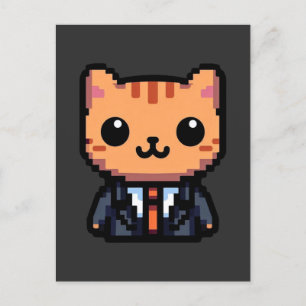 Pixel Purrfection Cat Postcard