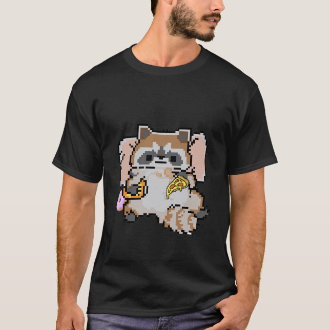 Pixel Raccoon  T-Shirt (Front)