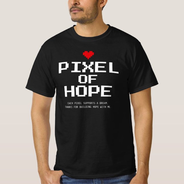 Pixel Red Heart of Hope T-Shirt (Front)