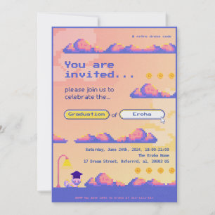 Pixel , Retro, Cute Graduation / Activity   Thank You Card