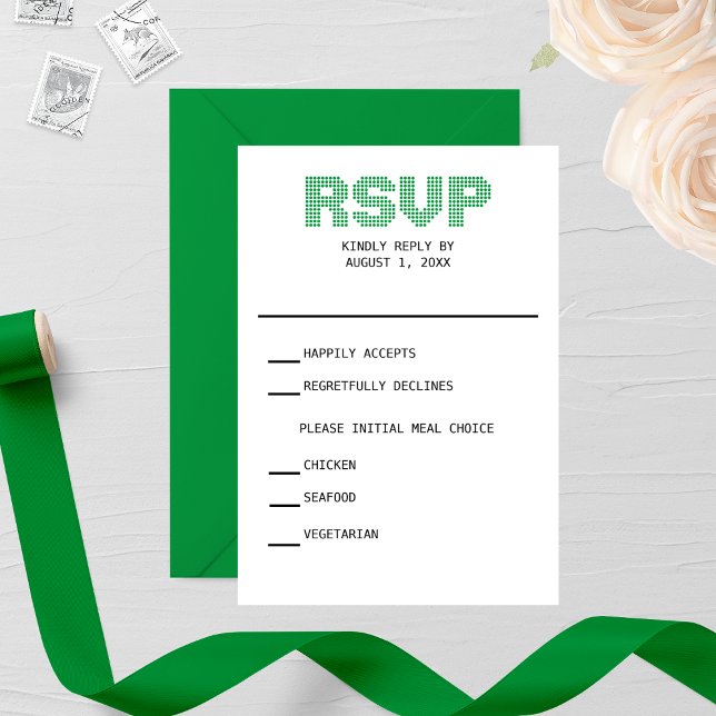 Pixel RSVP Wedding Carte RSVP (Créateur téléchargé)
