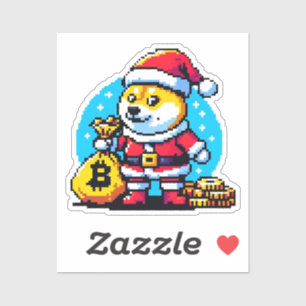 Pixel Santa Crypto Wonderland Dogecoin and Bitcoin