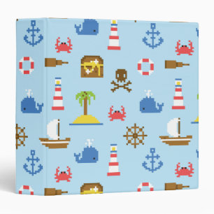 Pixel Sea Art Pattern Binder