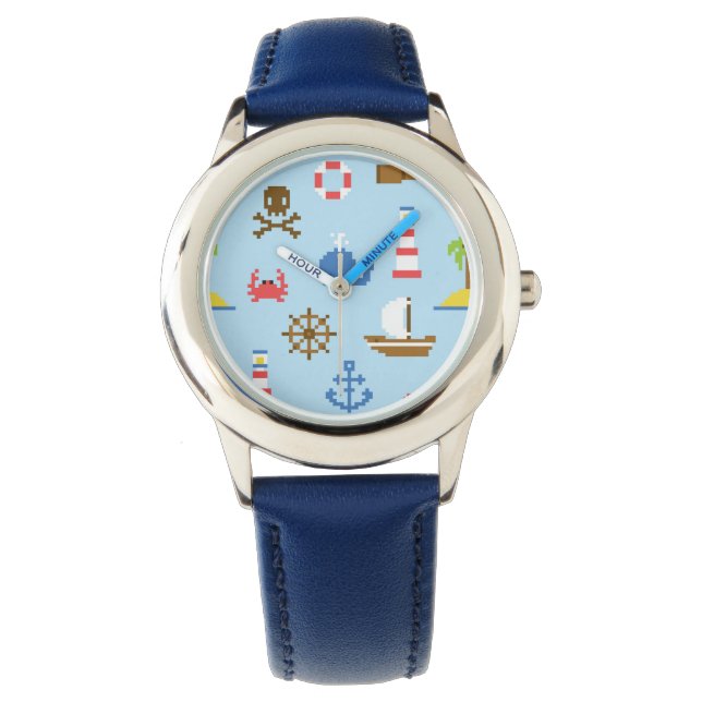 Pixel Sea Art Pattern Watch (Front)