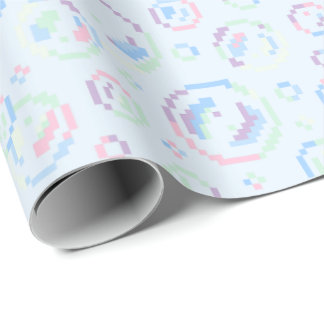 Pixel Soap Bubbles Pattern Wrapping Paper