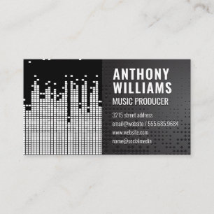 Pixel Sound Bar Background Business Card