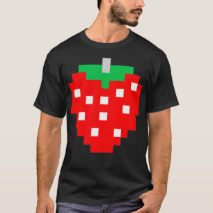 Pixel Strawberry 80s Video Game Halloween Costume  T-Shirt