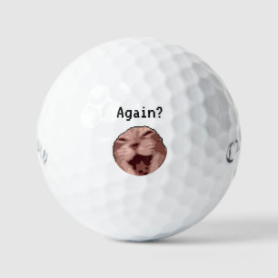 Pixel-style Personalized Funny Cat meme Golf Balls
