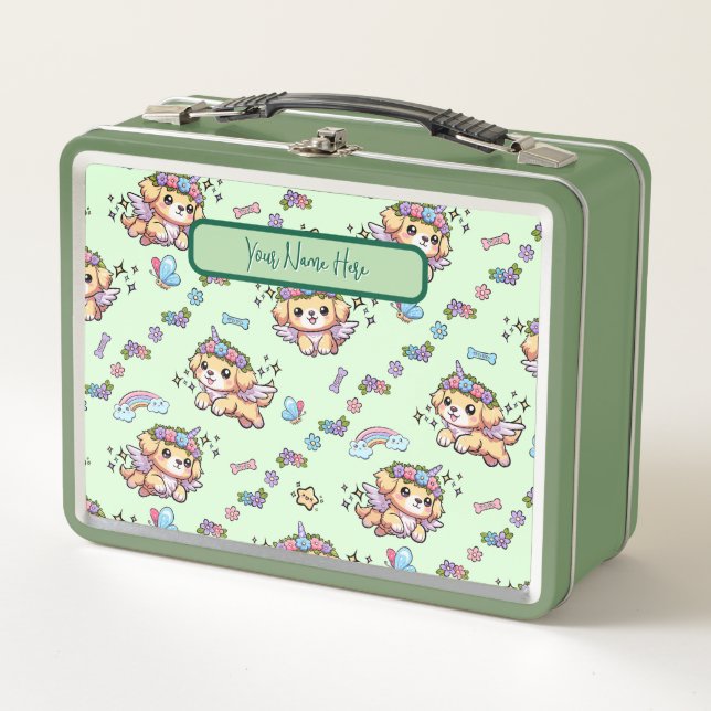 Pixel The Puppicorn Lunchbox Green (Front)