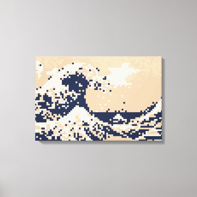 Pixel Tsunami 8 Bit Pixel Art Canvas Print (Front)