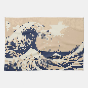 Pixel Tsunami 8 Bit Pixel Art Kitchen Towel