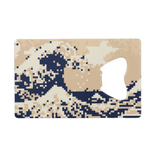 Pixel Tsunami 8 Bit Pixel Art Wallet Bottle Opener