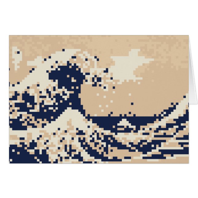 Pixel Tsunami 8 bits Pixel Art Grey Card (Devant horizontal)