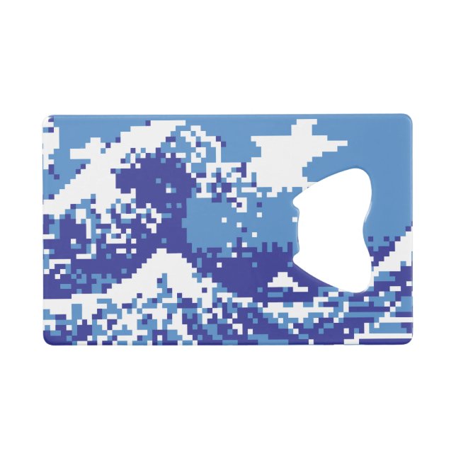 Pixel Tsunami bleu 8 bits Pixel Art (Devant (Horizontal))