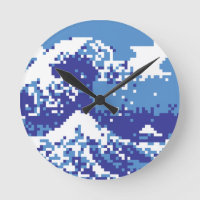 Pixel Tsunami Blue 8 Bit Pixel Art
