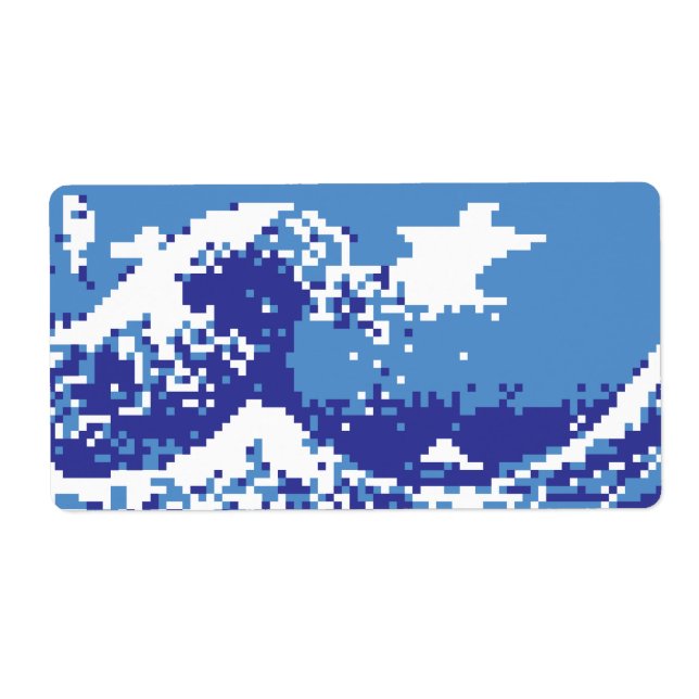 Pixel Tsunami Blue 8 Bits Pixel Art (Devant)