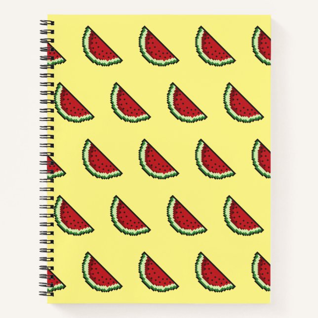 Pixel Watermelon Pattern Notebook (Front)