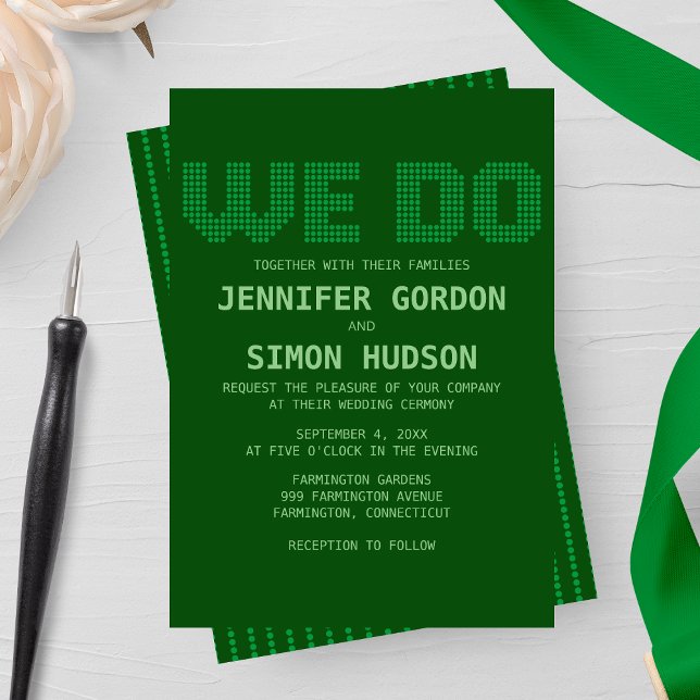 Pixel 'We Do' Wedding Invitation (Creator Uploaded)